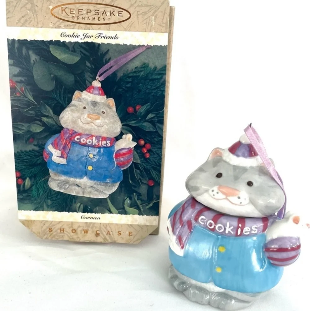 Hallmark 1996 Keepsake Ornament Cookie Jar Friends Carmen Cat Showcase